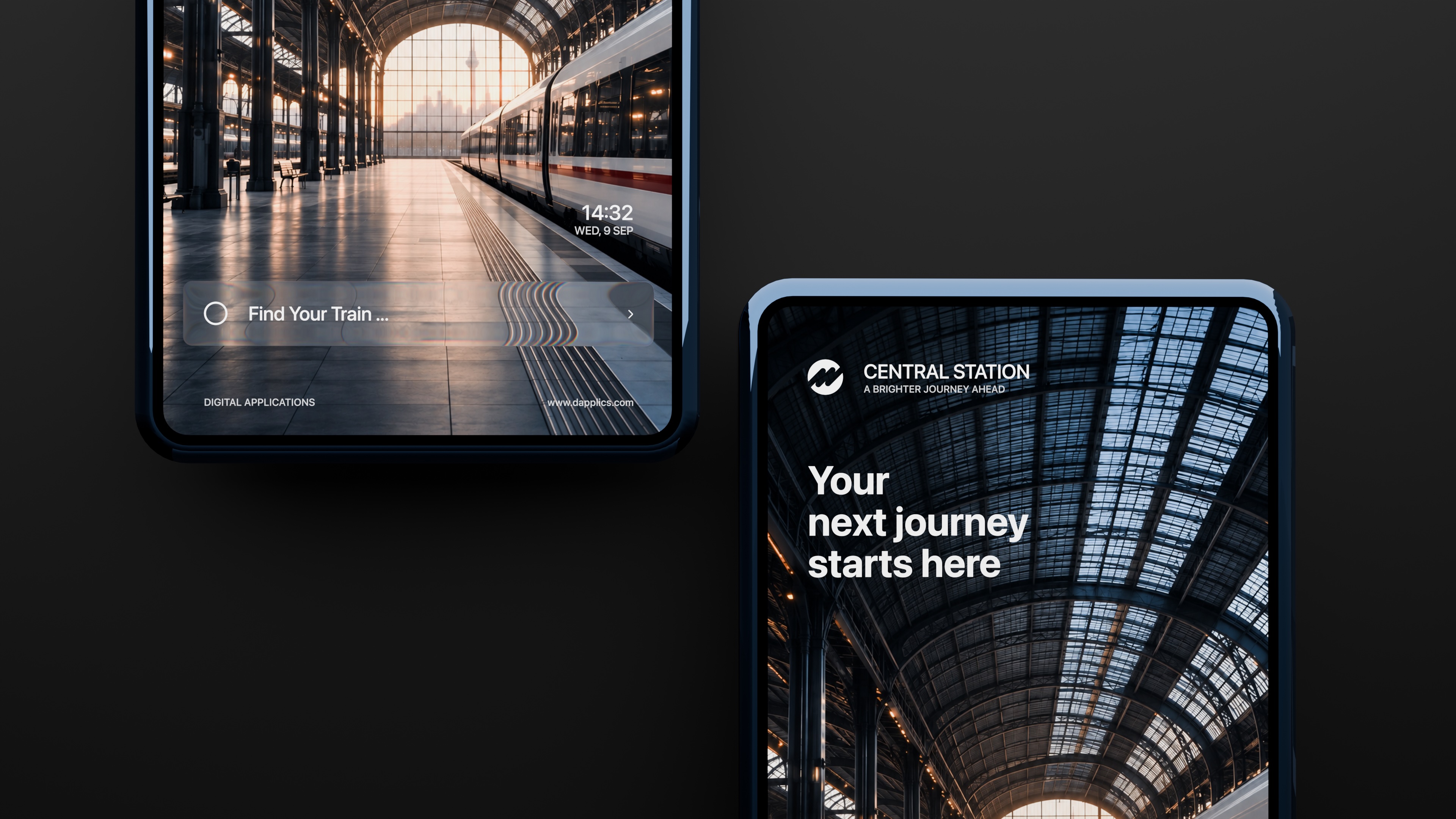 Railway station user interface design.