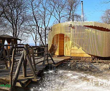 Баня у пруда