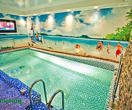 Зал бассейн с горкой