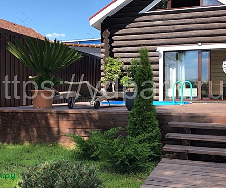 Баня на дровах с бассейном