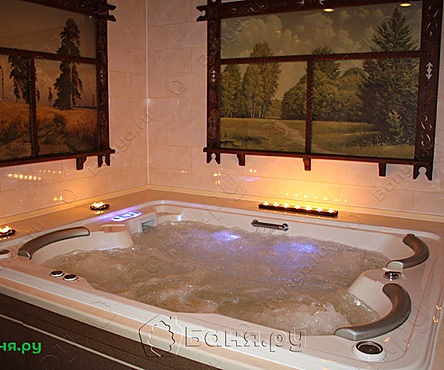 Сауна с джакузи двухуровневая
