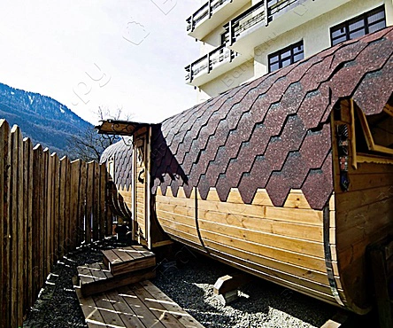 Баня-бочка на дровах