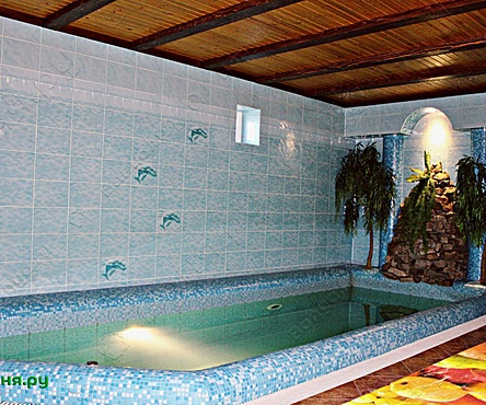 Сауна с большим бассейном 