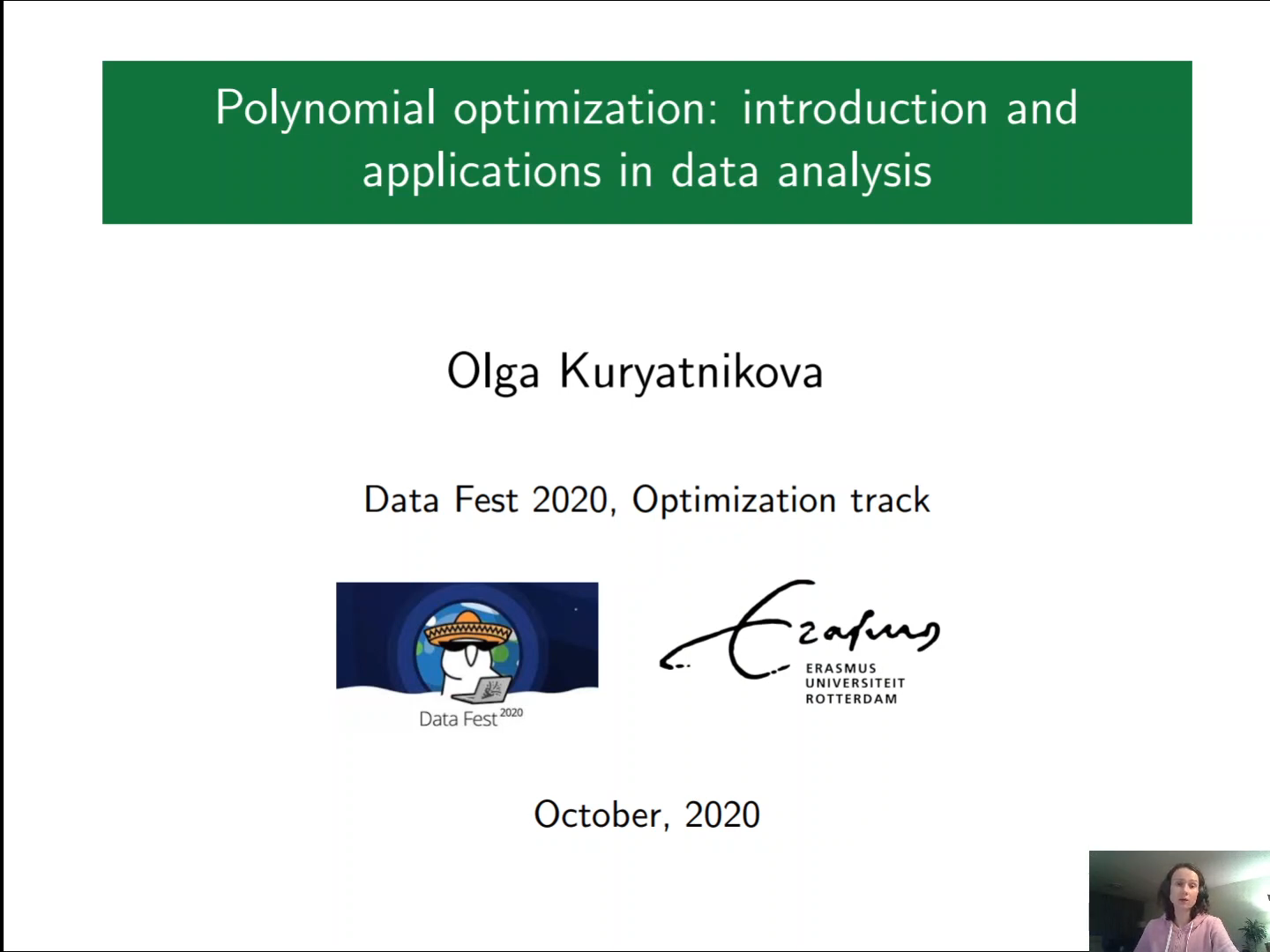 Polynomial optimization: introduction and applications in data analysis