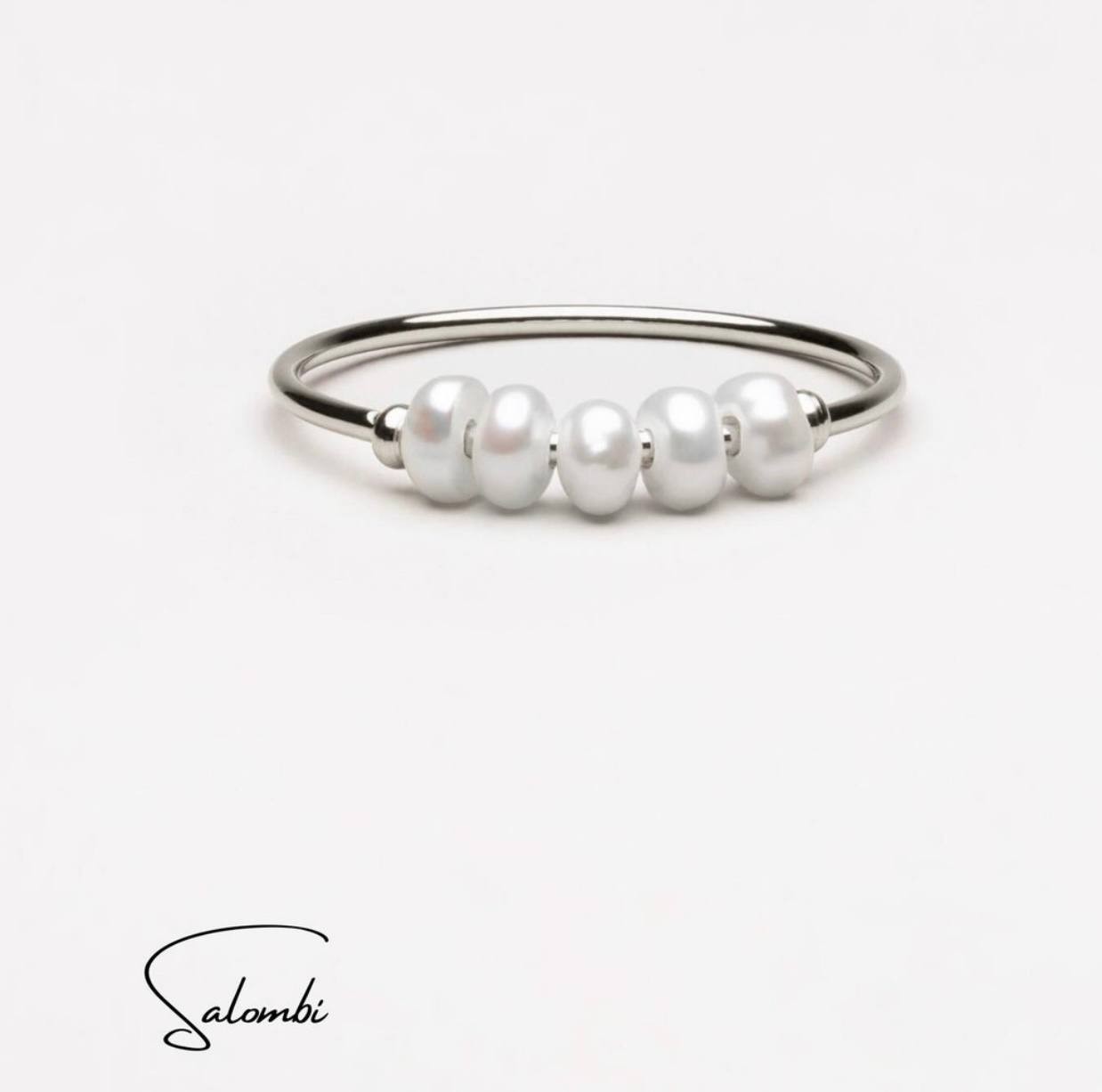 Кольцо (цвет серебро) Mini Pearls