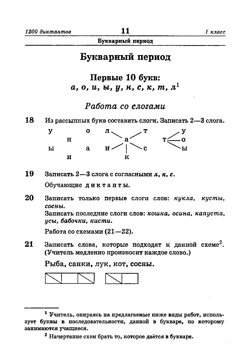 Диктант первый класс первое полугодие