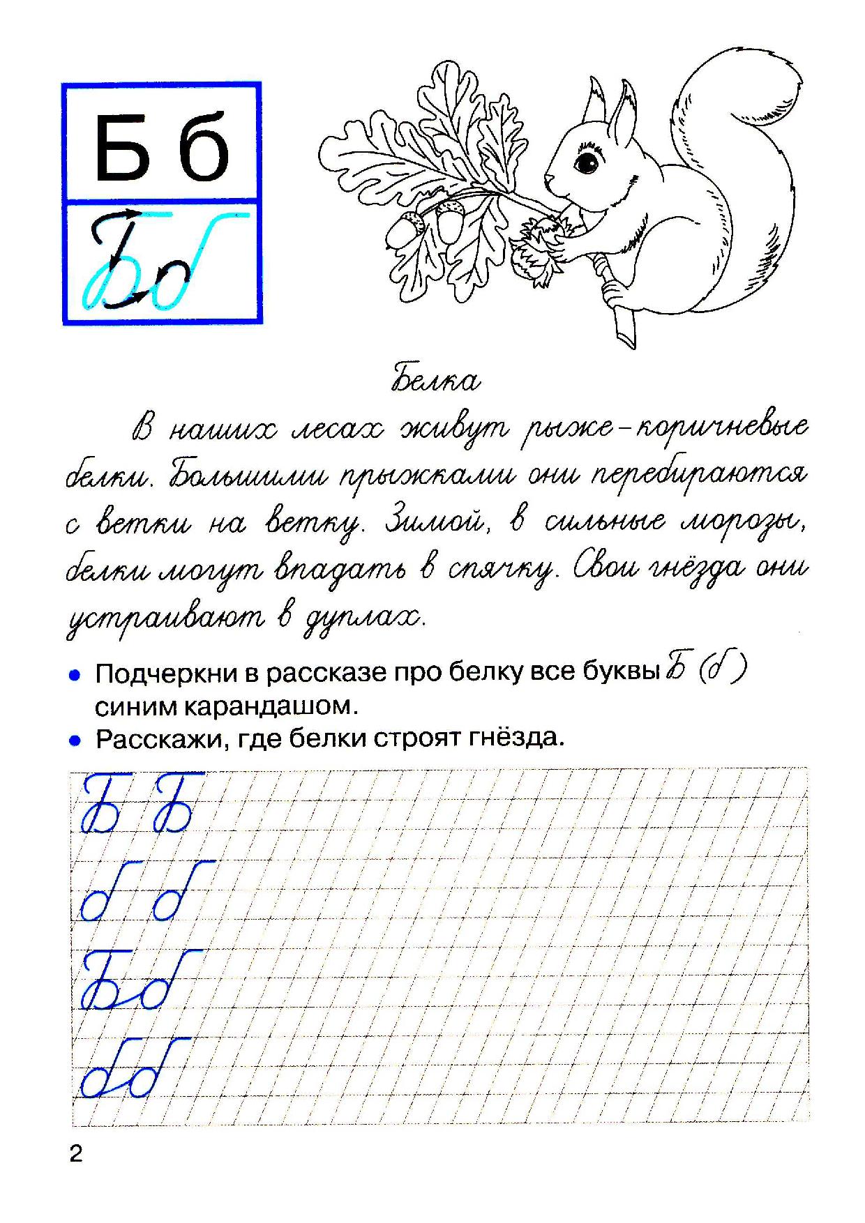 Буква Б Пропись