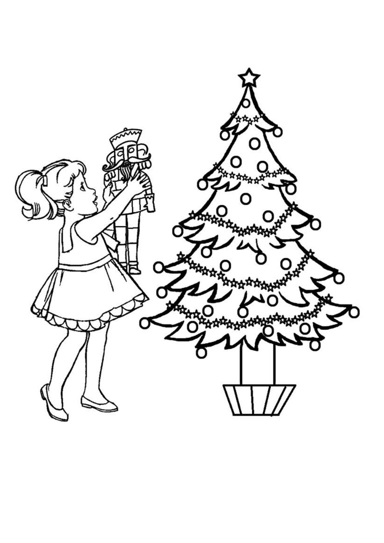девочка наряжает елку рисунок. мальчик и девочка наряжают елку. дети наряжают елку белый фон. нарисованная девушка и елка. балет щелкунчик раскраска.