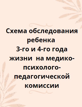 Схема обследования ребенка 3-го и 4-го года жизни  на медико-психолого-педагогической комиссии