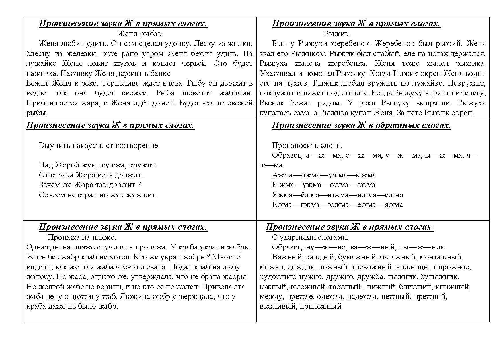 Перспективный план индивидуальных занятий по постановке и автоматизации и дифференциации звуков