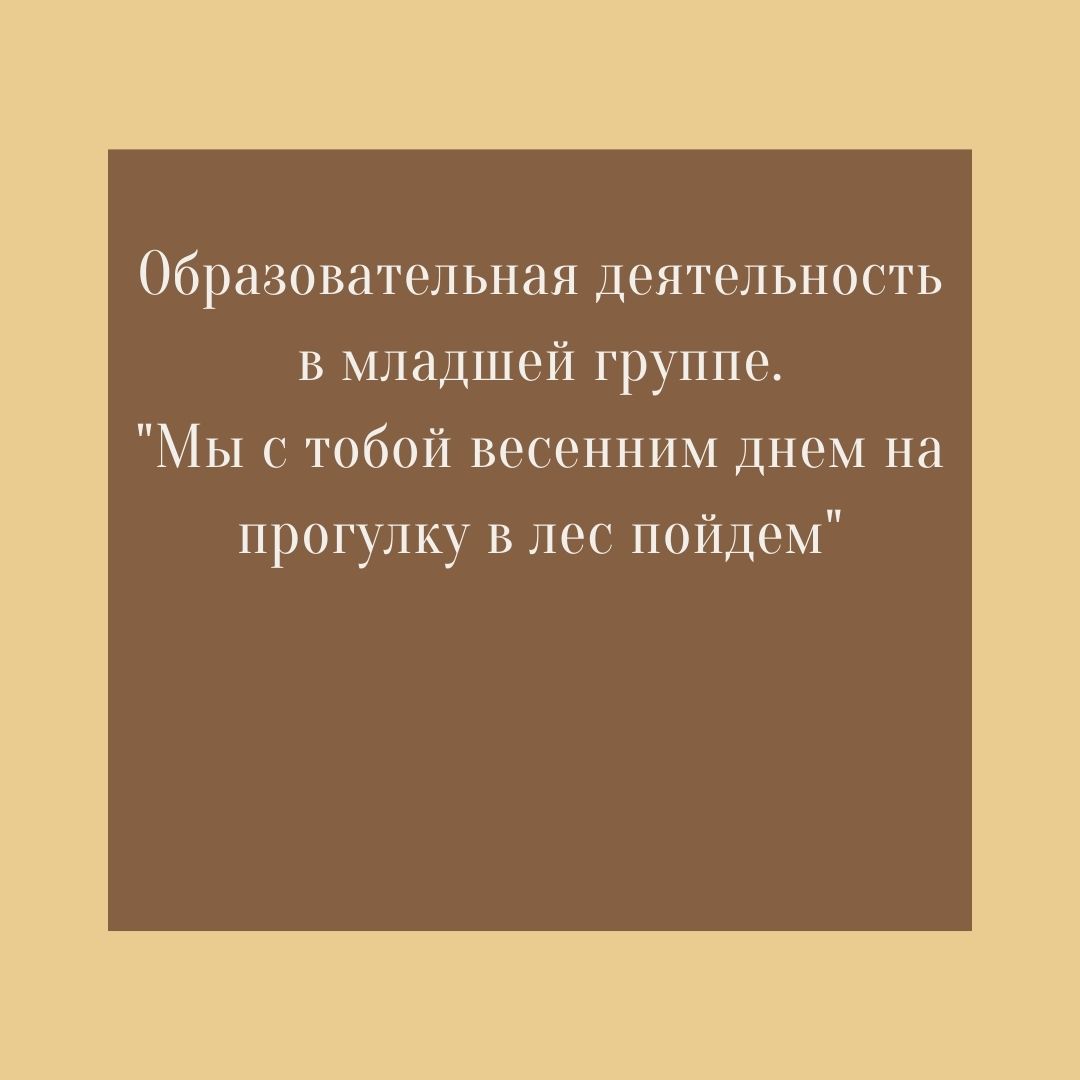 Образовательная деятельность в младшей группе. 