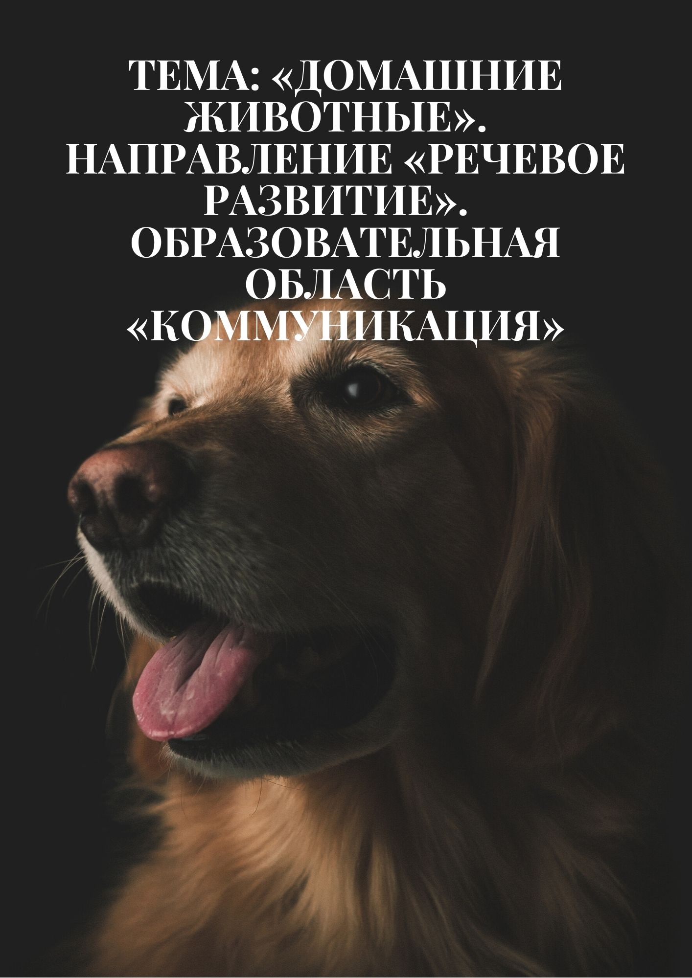 Тема: «Домашние животные».  Направление «Речевое развитие».  Образовательная область «Коммуникация»