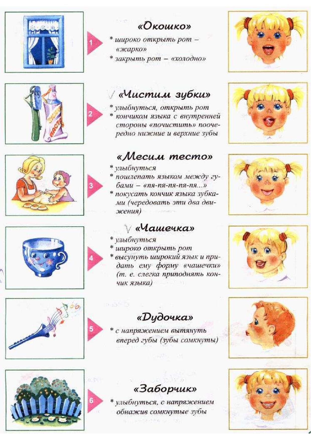 Картинки для артикуляционной гимнастики для детей распечатать