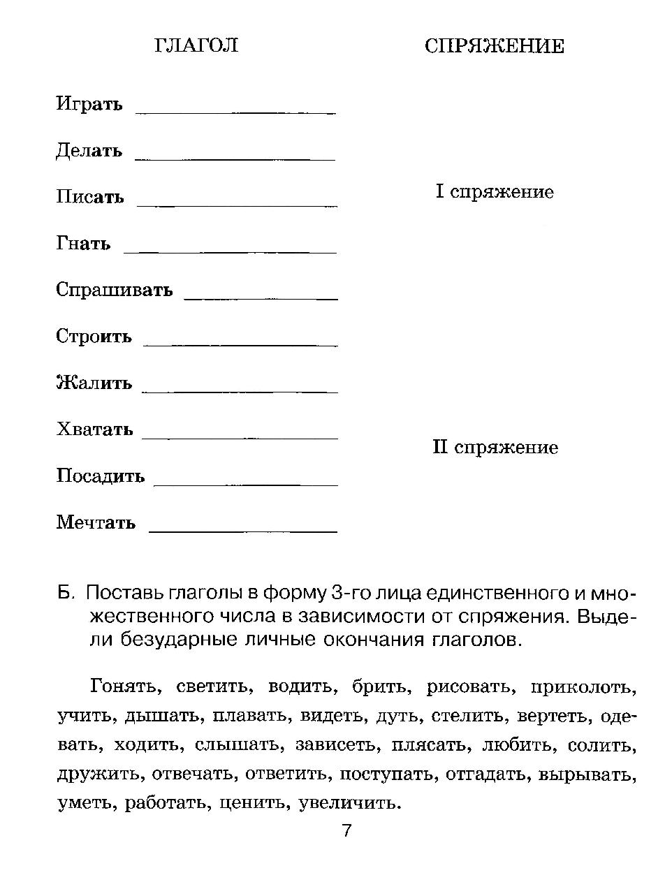 Тренажер по русскому языку для учащихся 4 класса. Безударные личные  окончания глаголов | Дефектология Проф