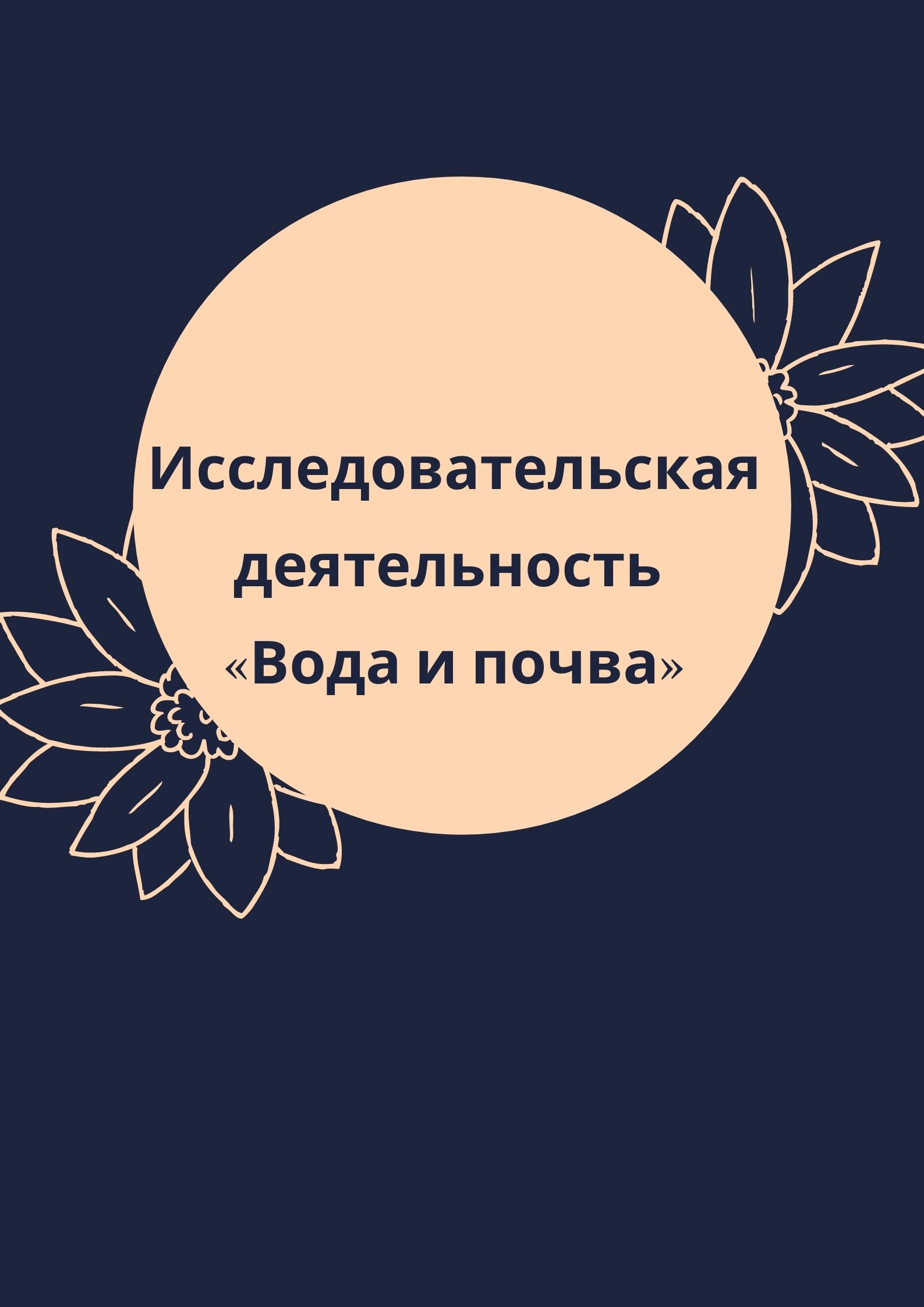 Исследовательская деятельность «Вода и почва»