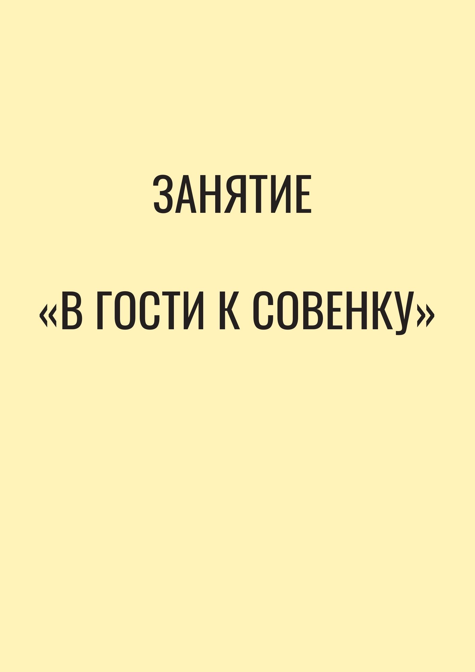 Занятие «В гости к совенку»