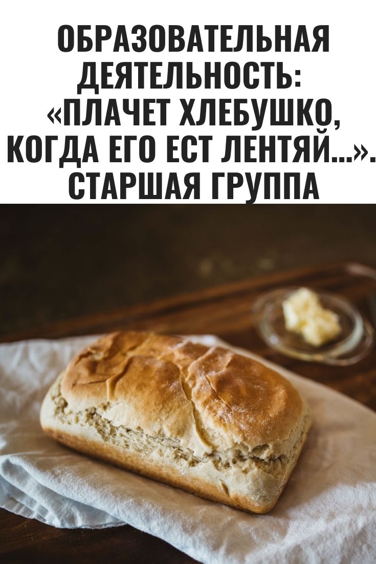 Образовательная деятельность: «Плачет хлебушко, когда его ест лентяй…». Старшая группа