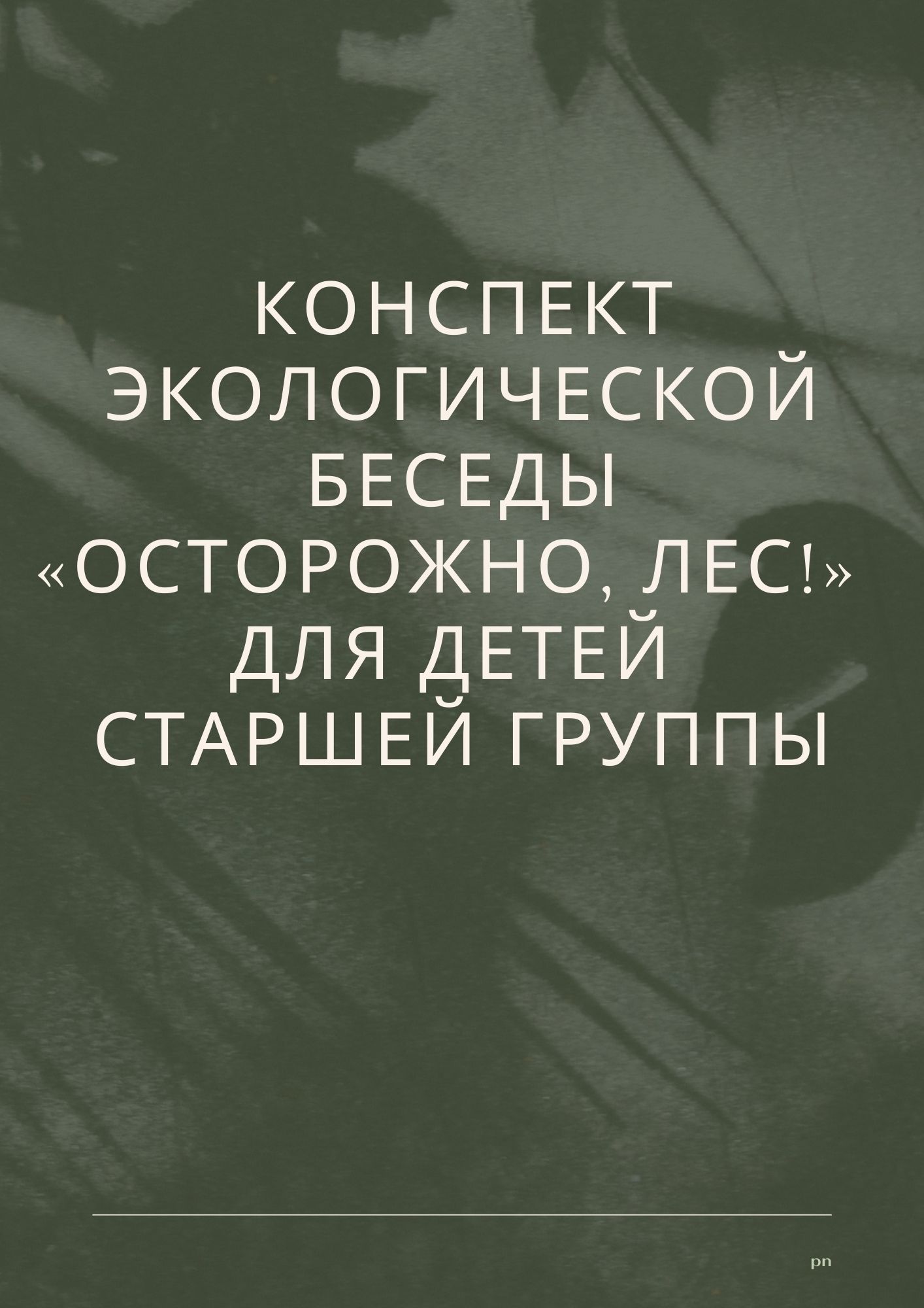 Конспект экологической беседы «Осторожно, лес!» для детей старшей группы |  Дефектология Проф