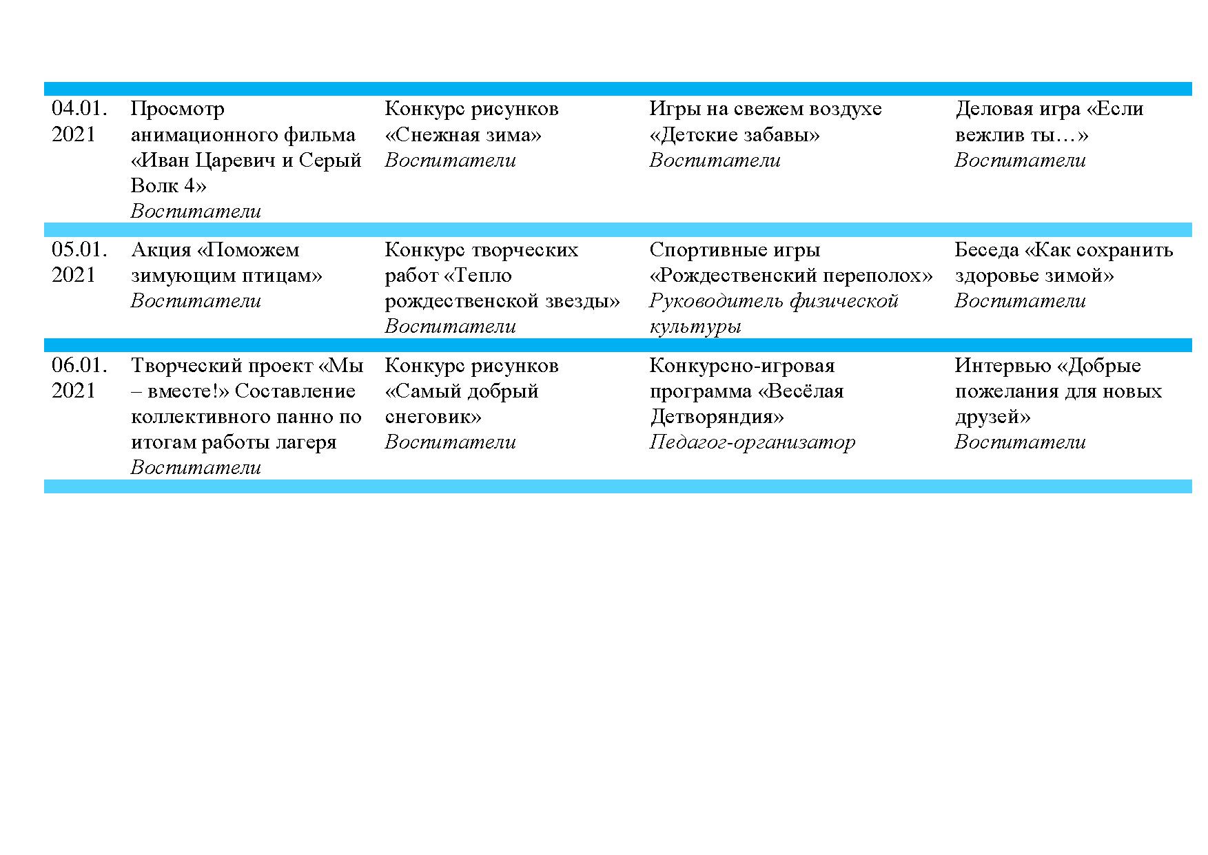 План воспитательной работы в пришкольном лагере