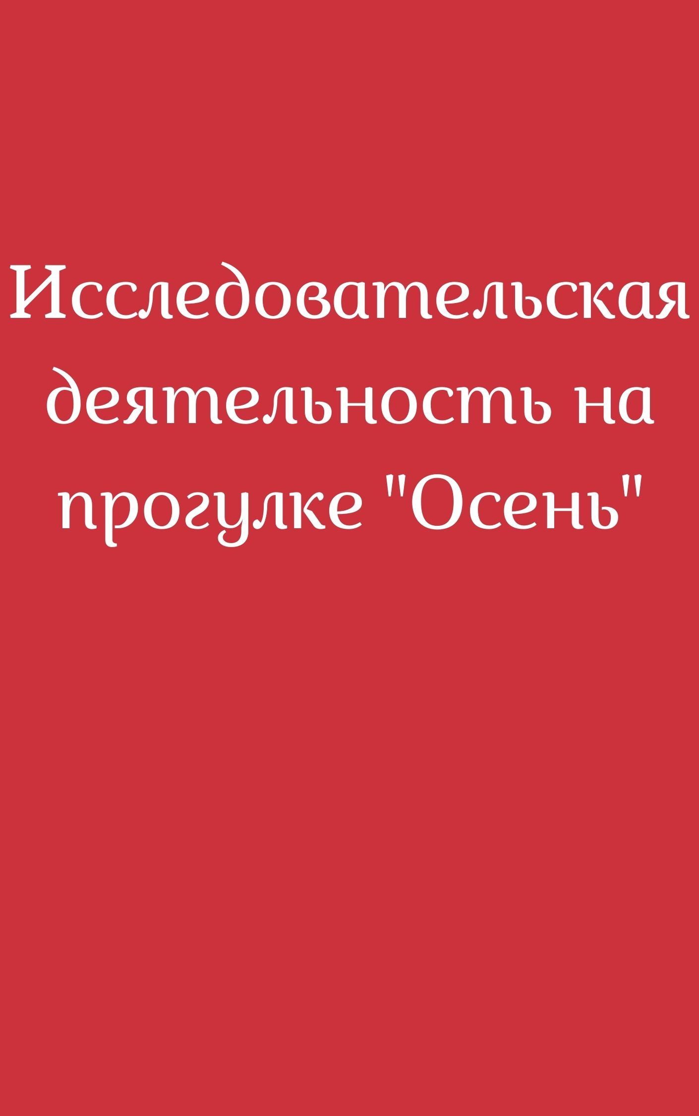 Исследовательская деятельность на прогулке 