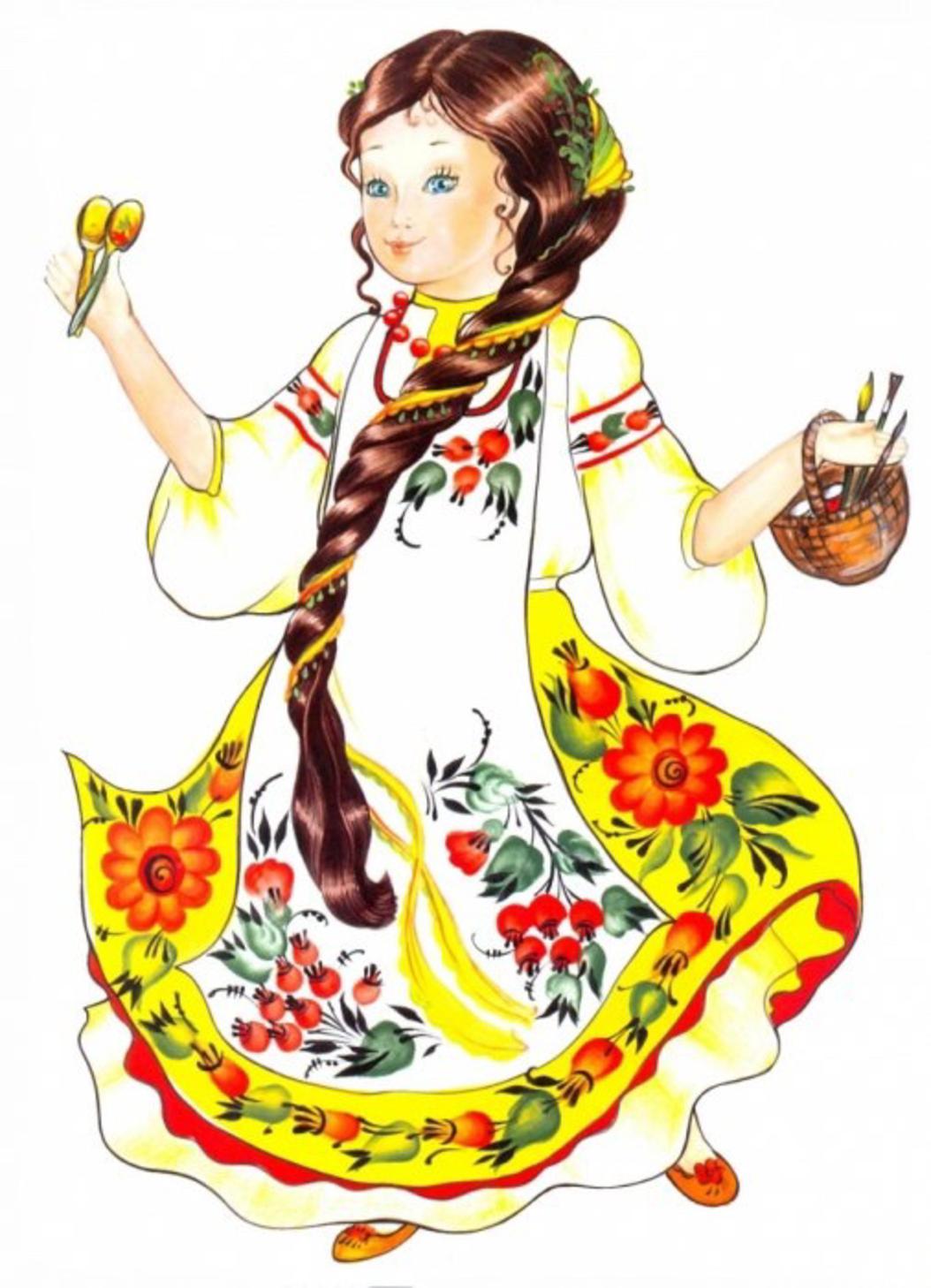 Светлана Вохринцева - раскраска народного костюма «Россиночка»