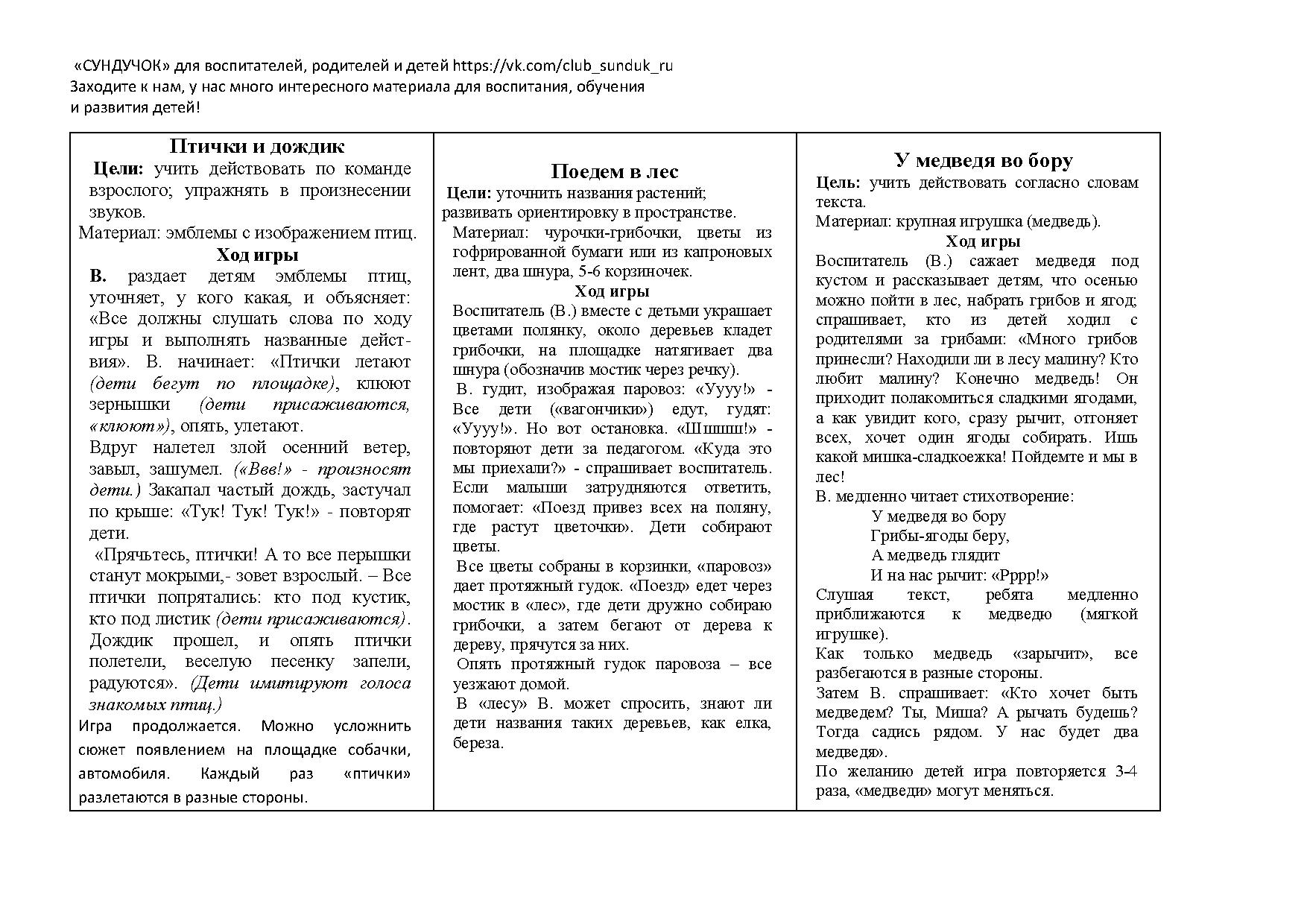 Картотека подвижных игр для раннего возраста | Дефектология Проф