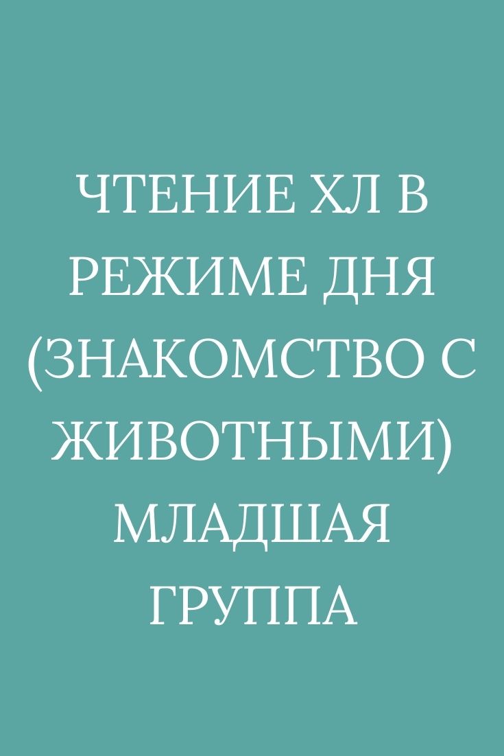 Чтение ХЛ в режиме дня (знакомство с животными) младшая группа