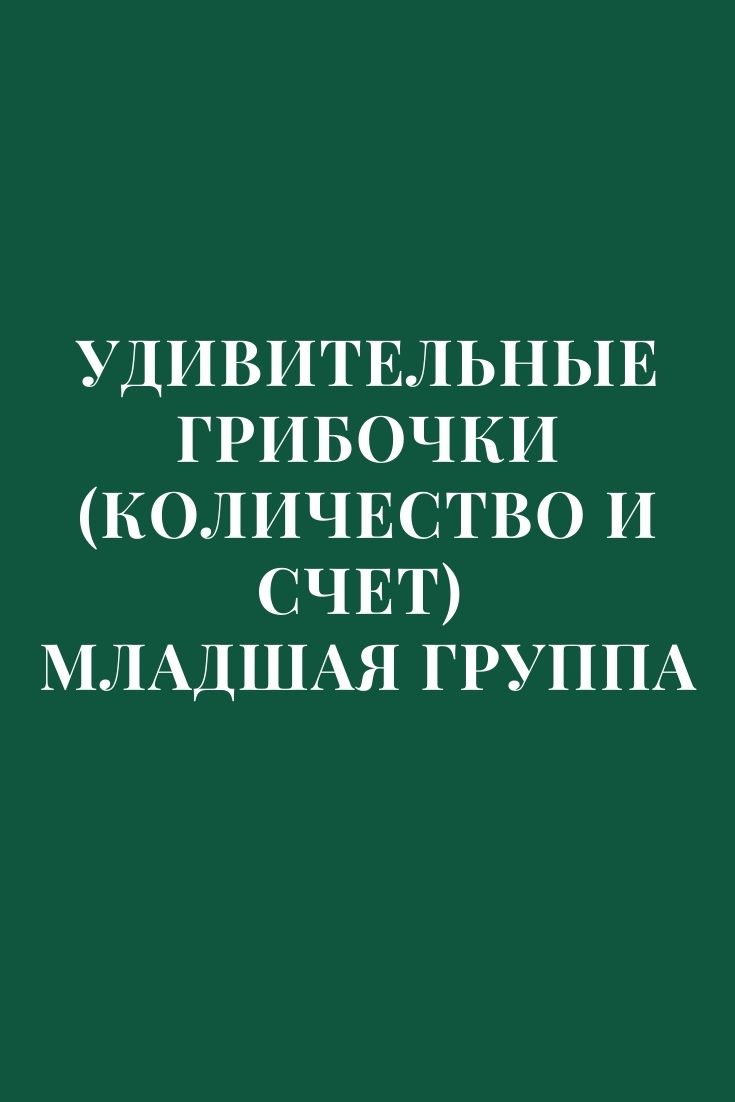 Удивительные грибочки (количество и счет) младшая группа