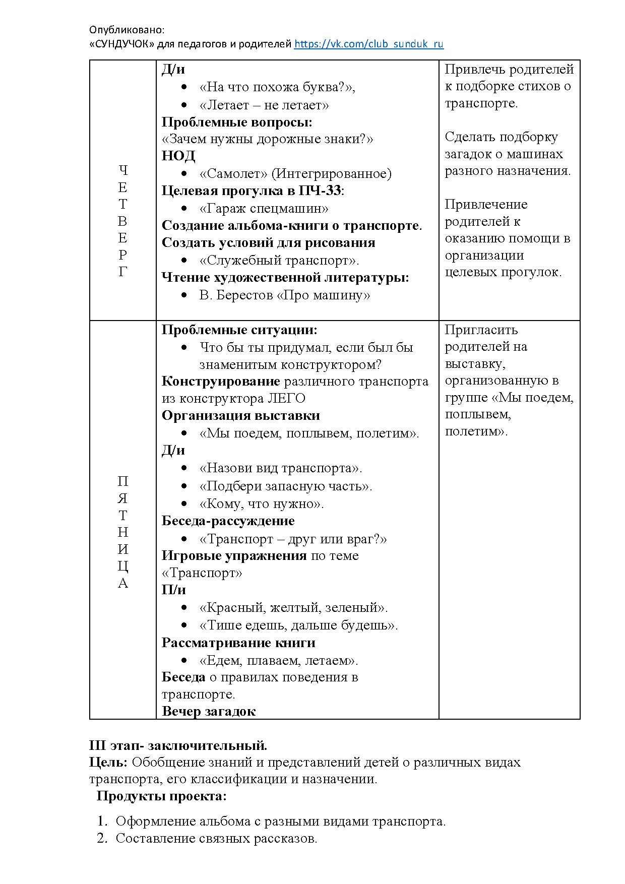 Проект по теме: «Транспорт». Старшая группа | Дефектология Проф