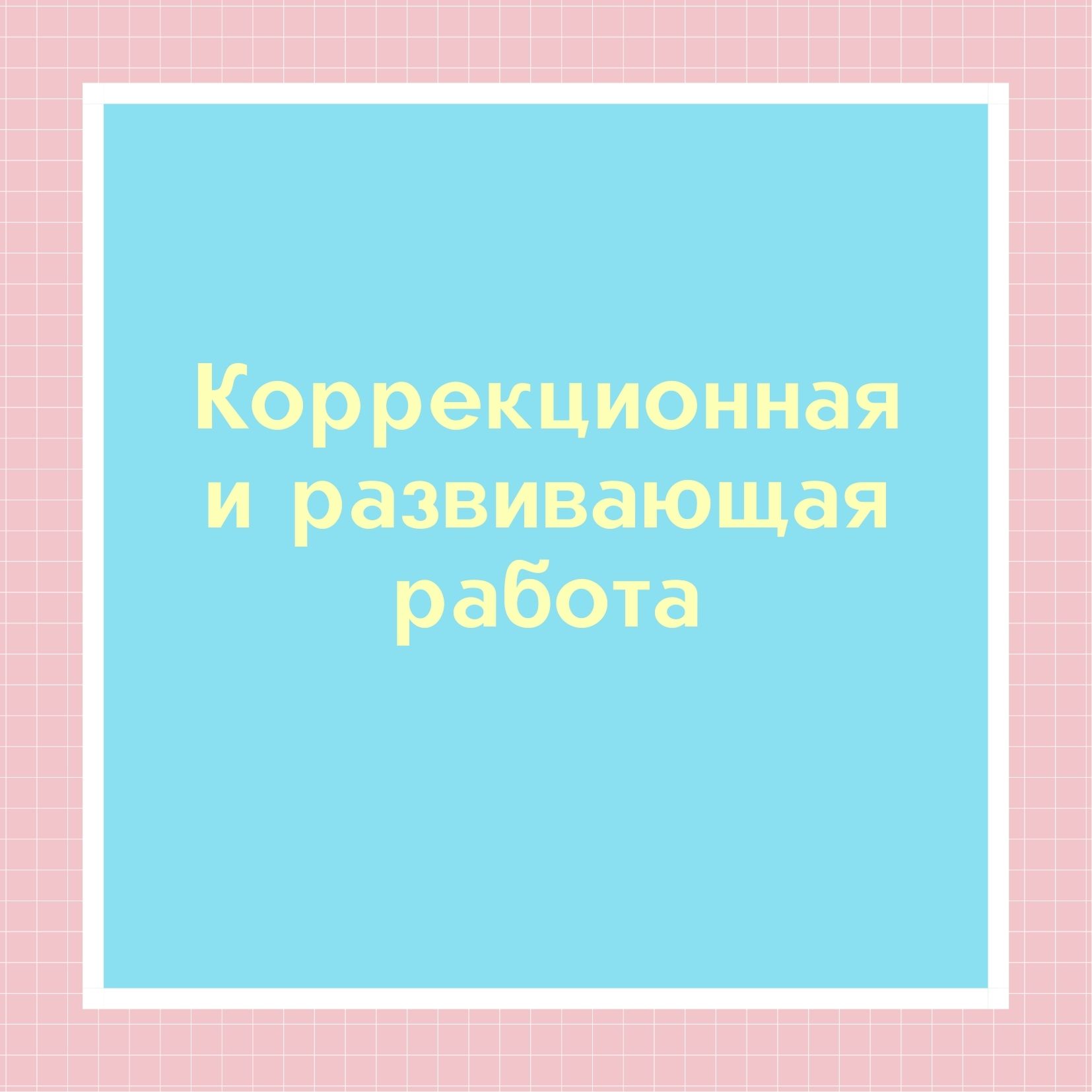Коррекционная и развивающая работа