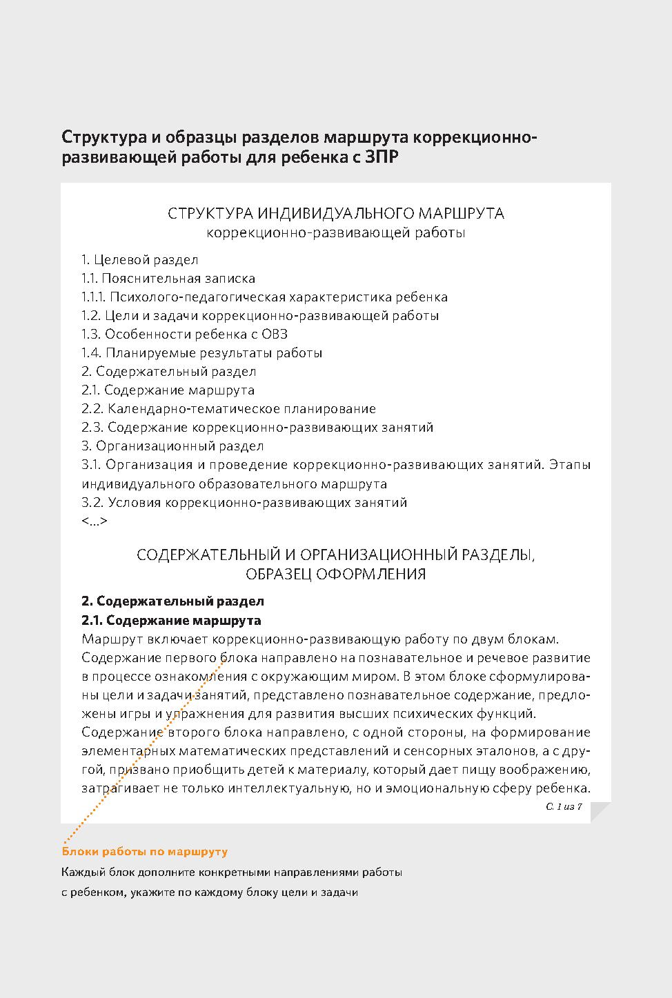 Структура и образцы разделов маршрута коррекционно-развивающей работы для  ребенка с ЗПР | Дефектология Проф