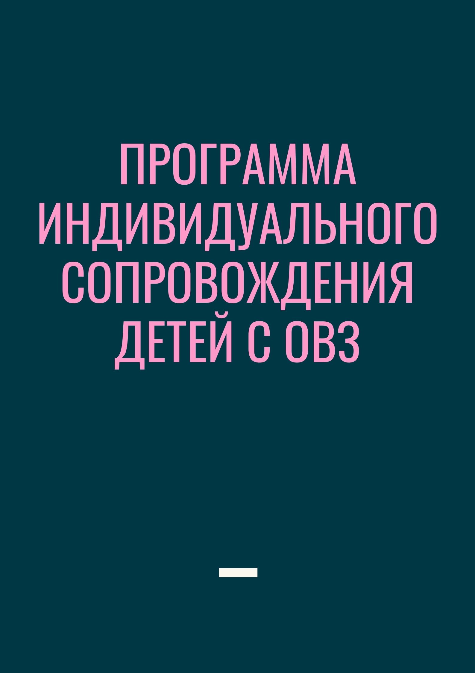 Программа индивидуального сопровождения детей с ОВЗ