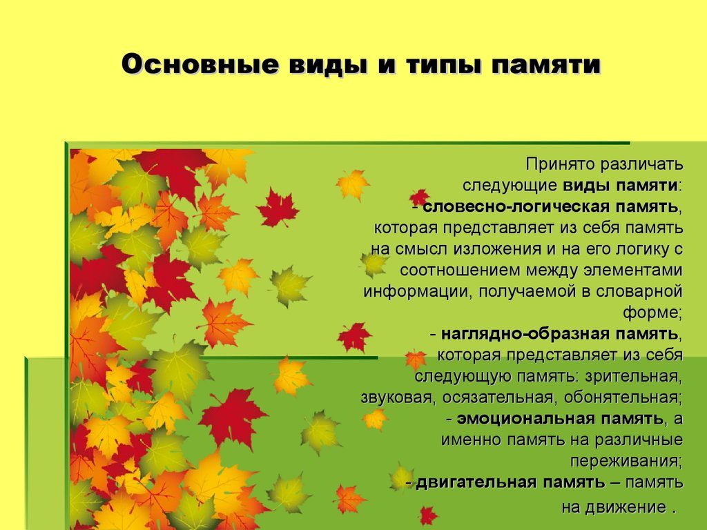 Виды памяти