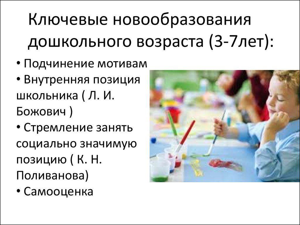 Ключевые новообразования младшего возраста