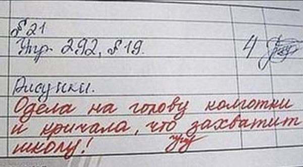 Запись в дневнике