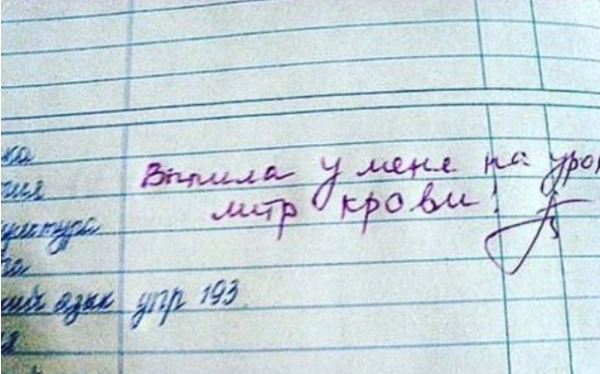 Запись в дневнике