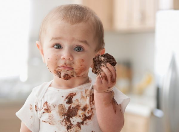 Baby in chocolate
