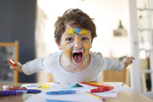 Boy in paint