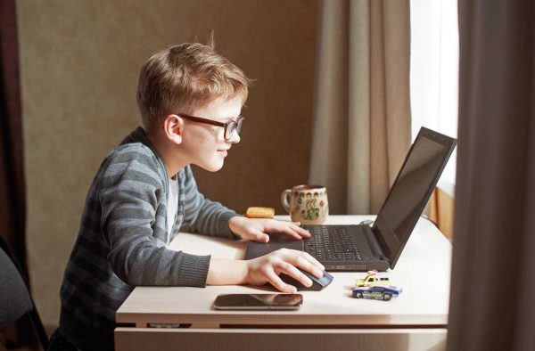 computer and child