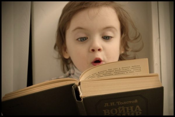 Girl reads aloud