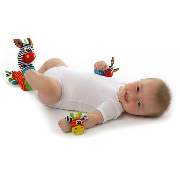 Kid with rattle bracelets
