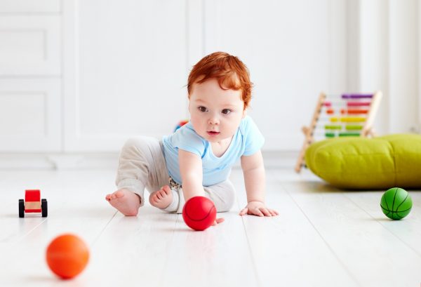 one year old rubber ball