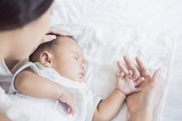 The baby is sleeping