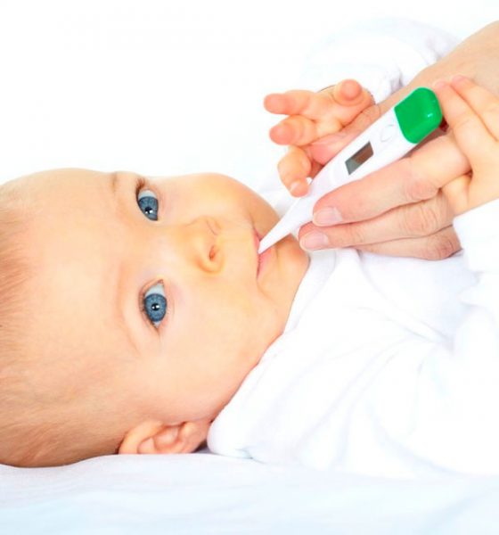 thermometer and baby