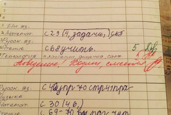 Отдельный жанр литературы - замечания учителей в школьных дневниках