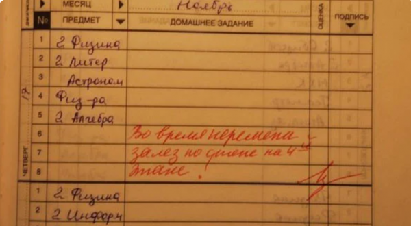 Отдельный жанр литературы - замечания учителей в школьных дневниках