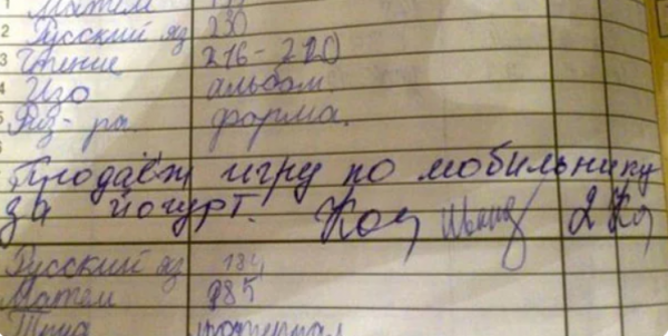 Отдельный жанр литературы - замечания учителей в школьных дневниках