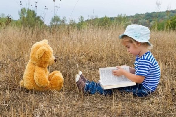 Ребенок, поле, игрушка