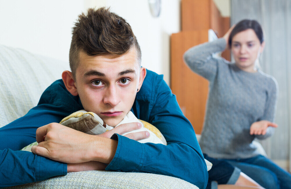 Son with mom