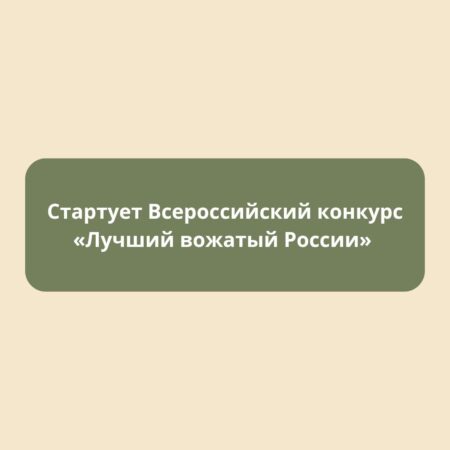 Стартует Всероссийский конкурс «Лучший вожатый России»